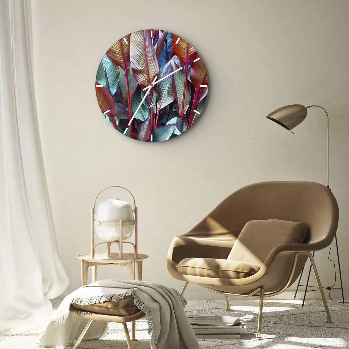 Orologio da parete - Orologio in Vetro - Selva colorata - 30x30 cm