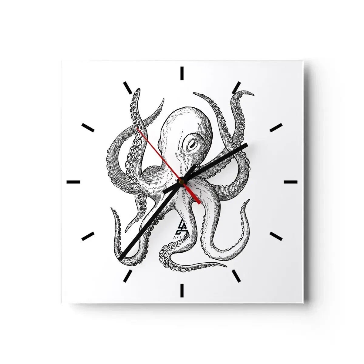 Orologio da parete - Orologio in Vetro - Ballando con le onde - 40x40 cm