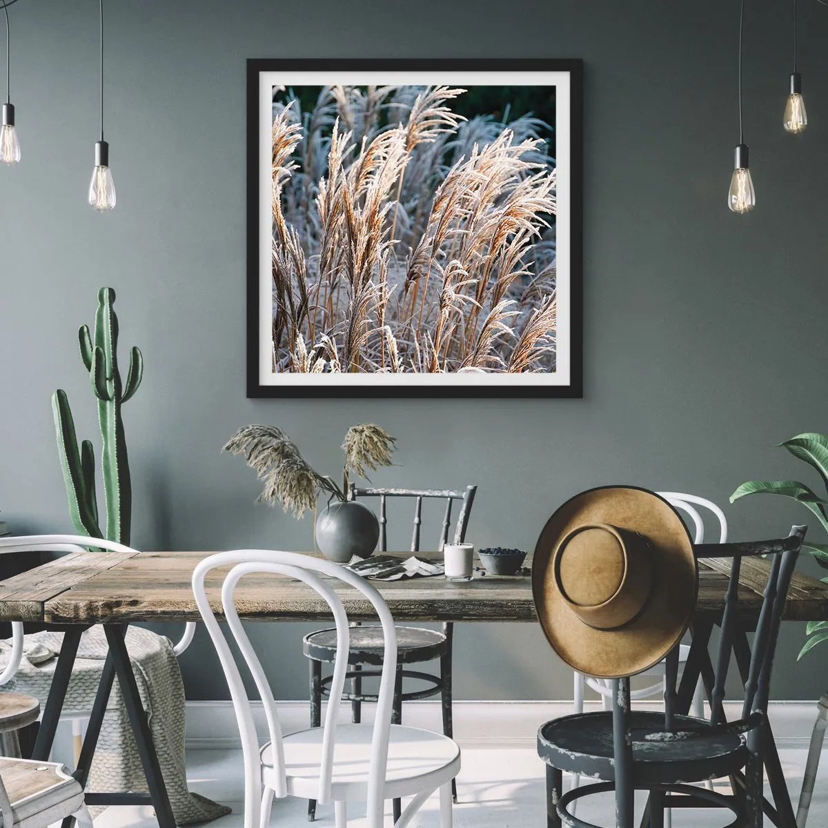 Poster in cornice nera - Vestite di brina - 50x50 cm