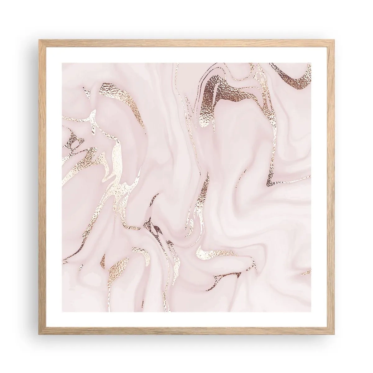 Poster in cornice rovere chiaro - Nella follia rosa - 60x60 cm