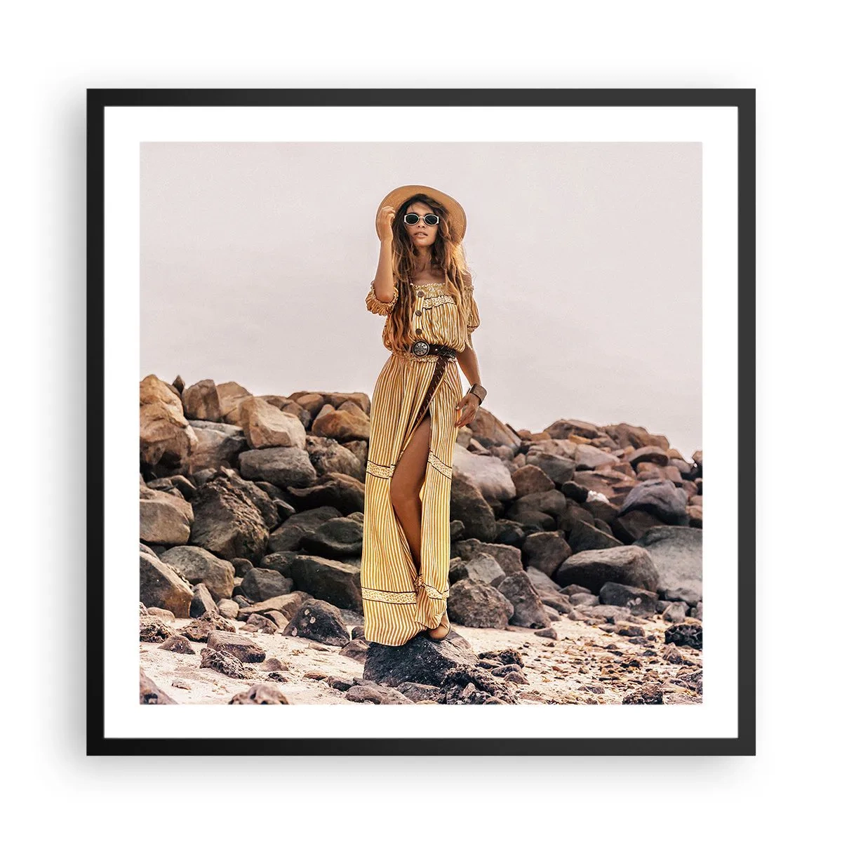 Poster in cornice nera - La magia delle pietre - 60x60 cm