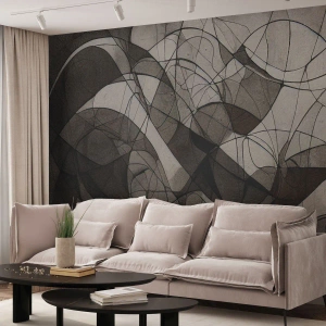 Fotomurali Premium Sand - Linee e forme organiche nei toni della terra - 100x70cm - La circolazione dei colori della terra - Decorazione murale moderna per soggiorno e camera da letto ARTTOR