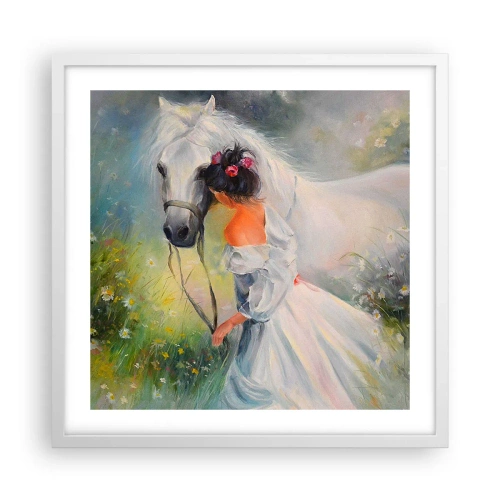 Poster in cornice bianca - Come in un bel sogno - 50x50 cm