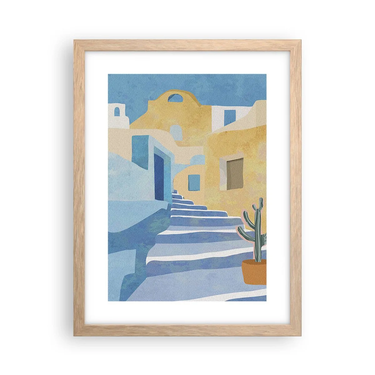 Poster in cornice rovere chiaro - Un giorno in una città araba - 30x40 cm