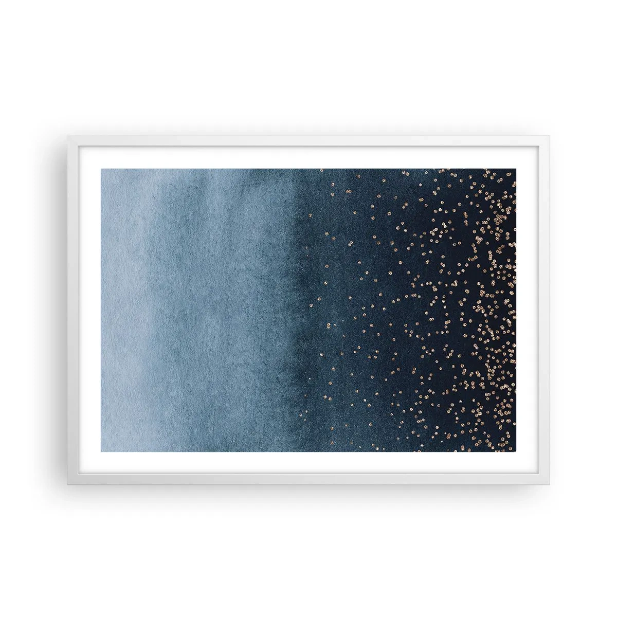 Poster in cornice bianca - Composizione: fasi blu - 70x50 cm