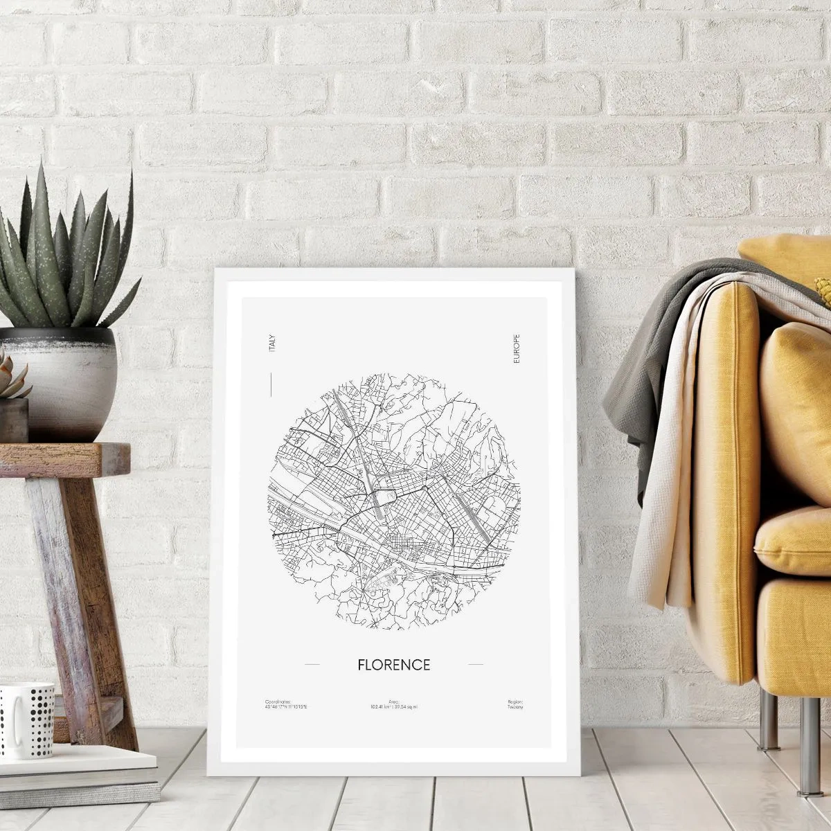 Poster in cornice bianca - Anatomia di Firenze - 40x50 cm