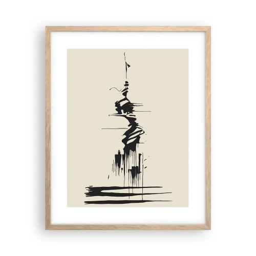 Poster in cornice rovere chiaro - Astrazione frettolosa - 40x50 cm