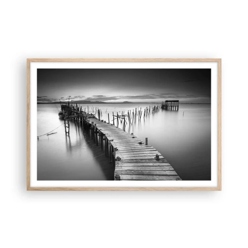 Poster in cornice rovere chiaro - La pace della riva dimenticata - 91x61 cm