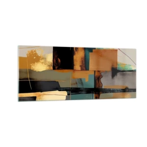 Quadro su vetro - Astrazione: luci e ombre - 100x40 cm