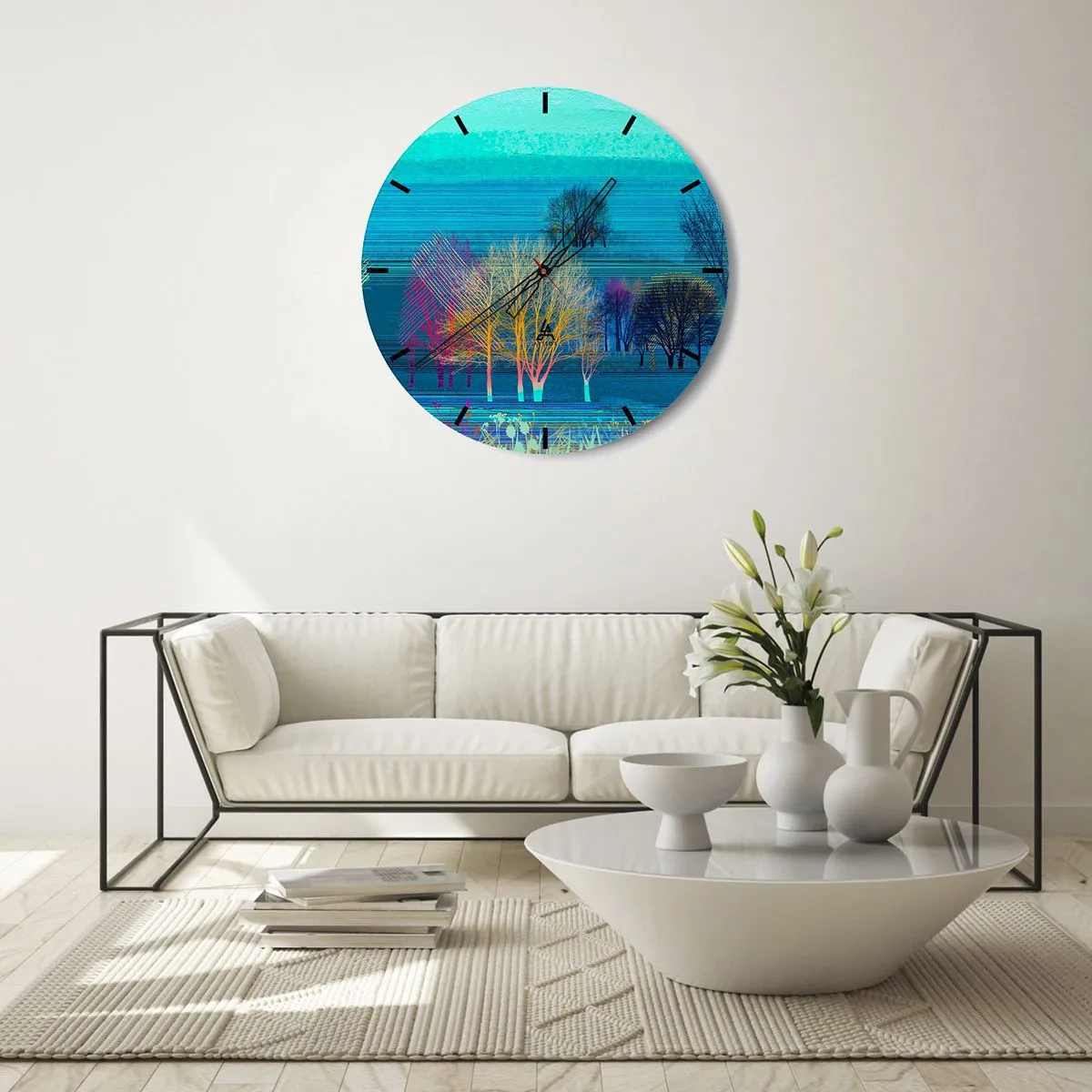 Orologio da parete - Orologio in Vetro - Paesaggio pettinato - 30x30 cm