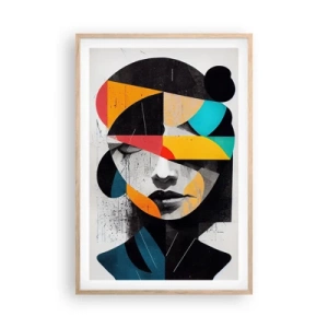 Poster in cornice rovere chiaro - Ritratto interiore multicolore - 61x91 cm