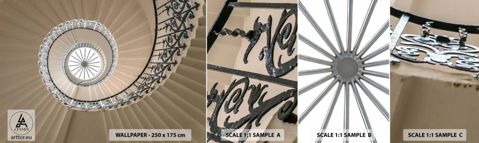 Campione Di Fotomurale Standard Eco - Al centro della chiocciola - Scale, Riccio, Ornamento - 100x30 cm