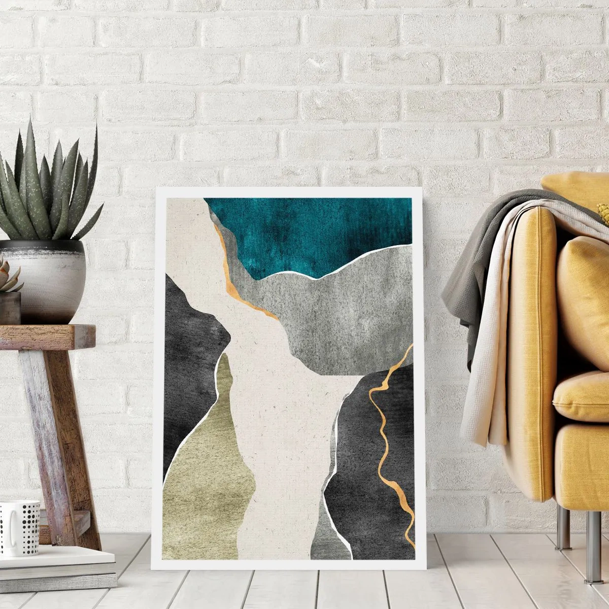 Poster - Composizione mosaico con filo d'oro - 40x50 cm