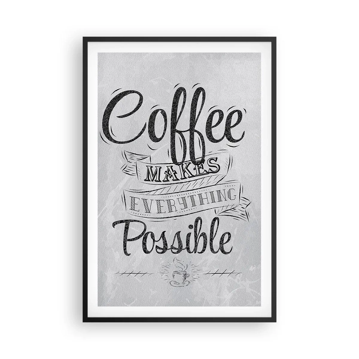 Poster in cornice nera - Come non amare il caffè - 61x91 cm