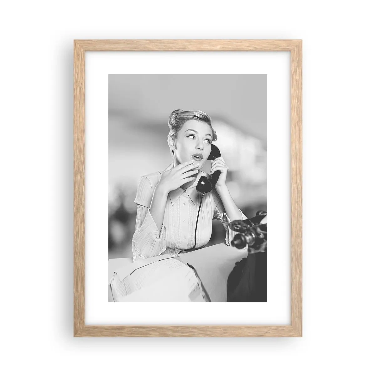 Poster in cornice rovere chiaro - Salve, qui gli anni '50 - 30x40 cm