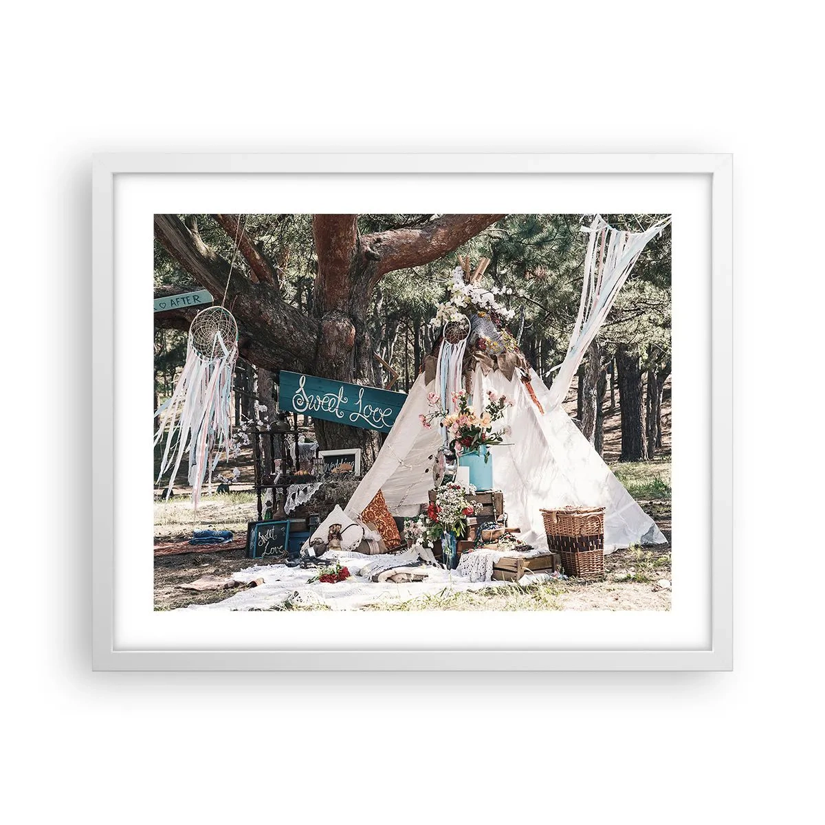 Poster in cornice bianca - Make love... - 50x40 cm