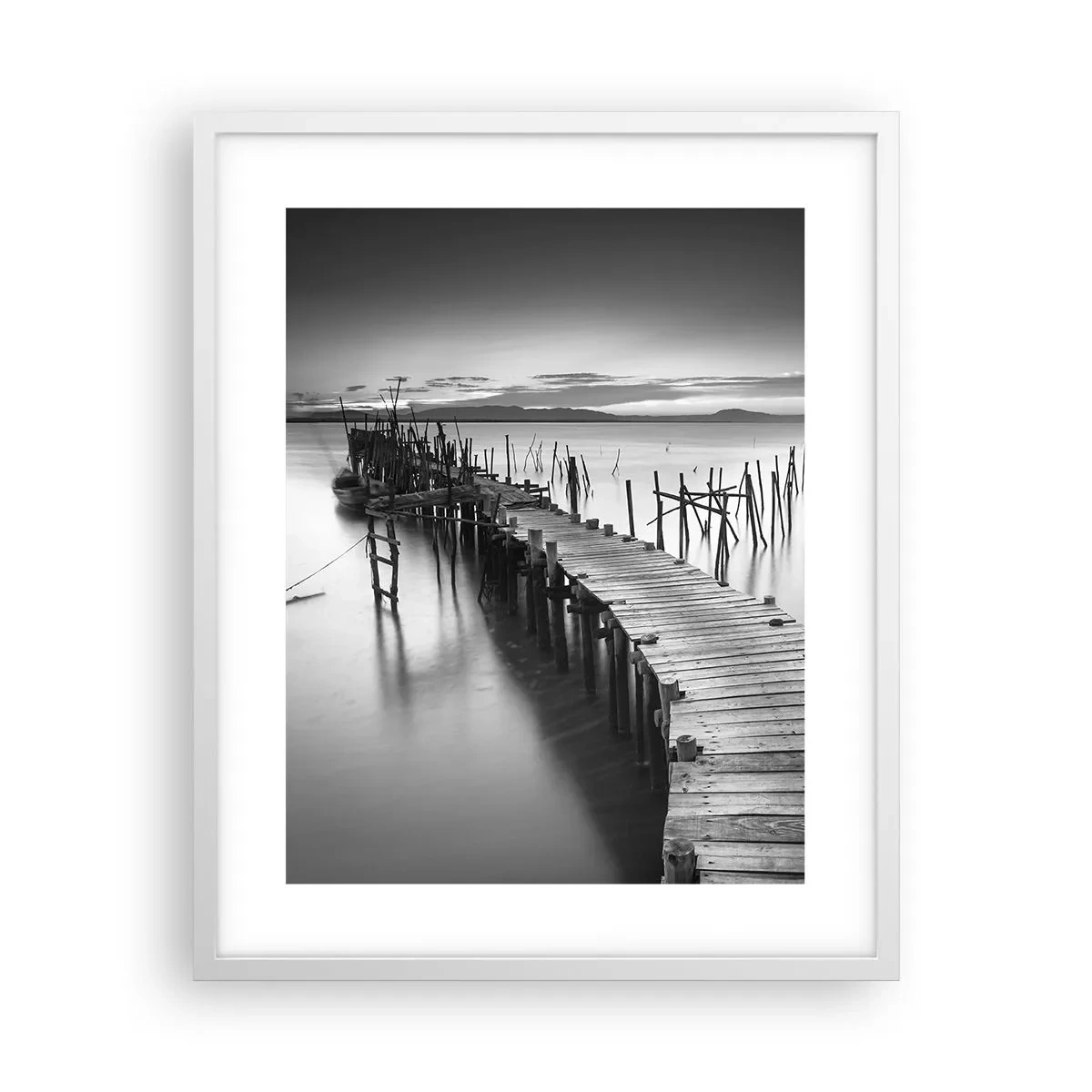 Poster in cornice bianca - La pace della riva dimenticata - 40x50 cm