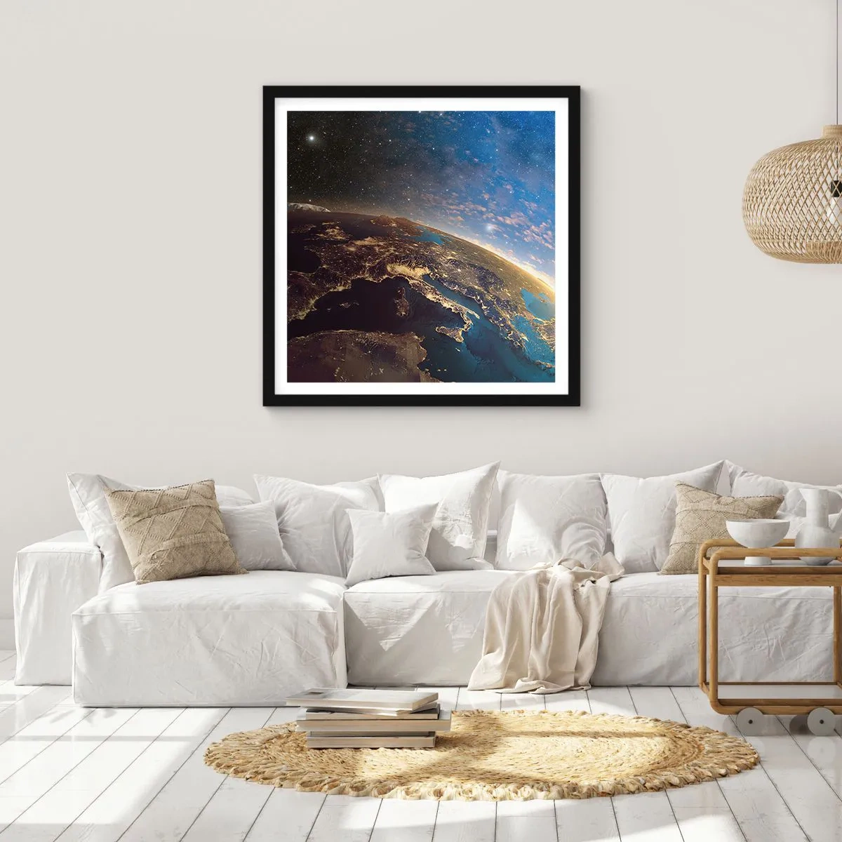 Poster in cornice nera - Guardiamoci da lontano - 40x40 cm