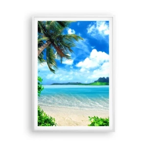 Poster in cornice bianca - L'azzurro dei tropici - 70x100 cm