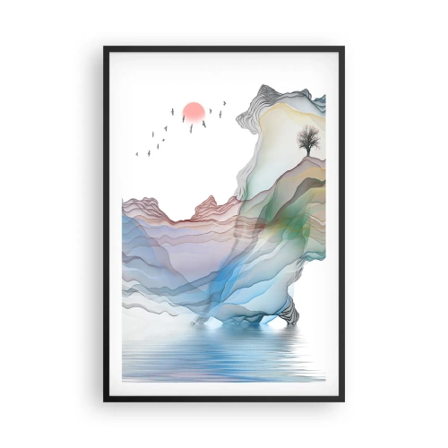 Poster in cornice nera - Verso i monti di cristallo - 61x91 cm