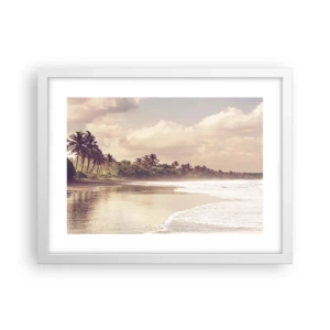 Poster in cornice bianca - La carezza delle onde - 40x30 cm