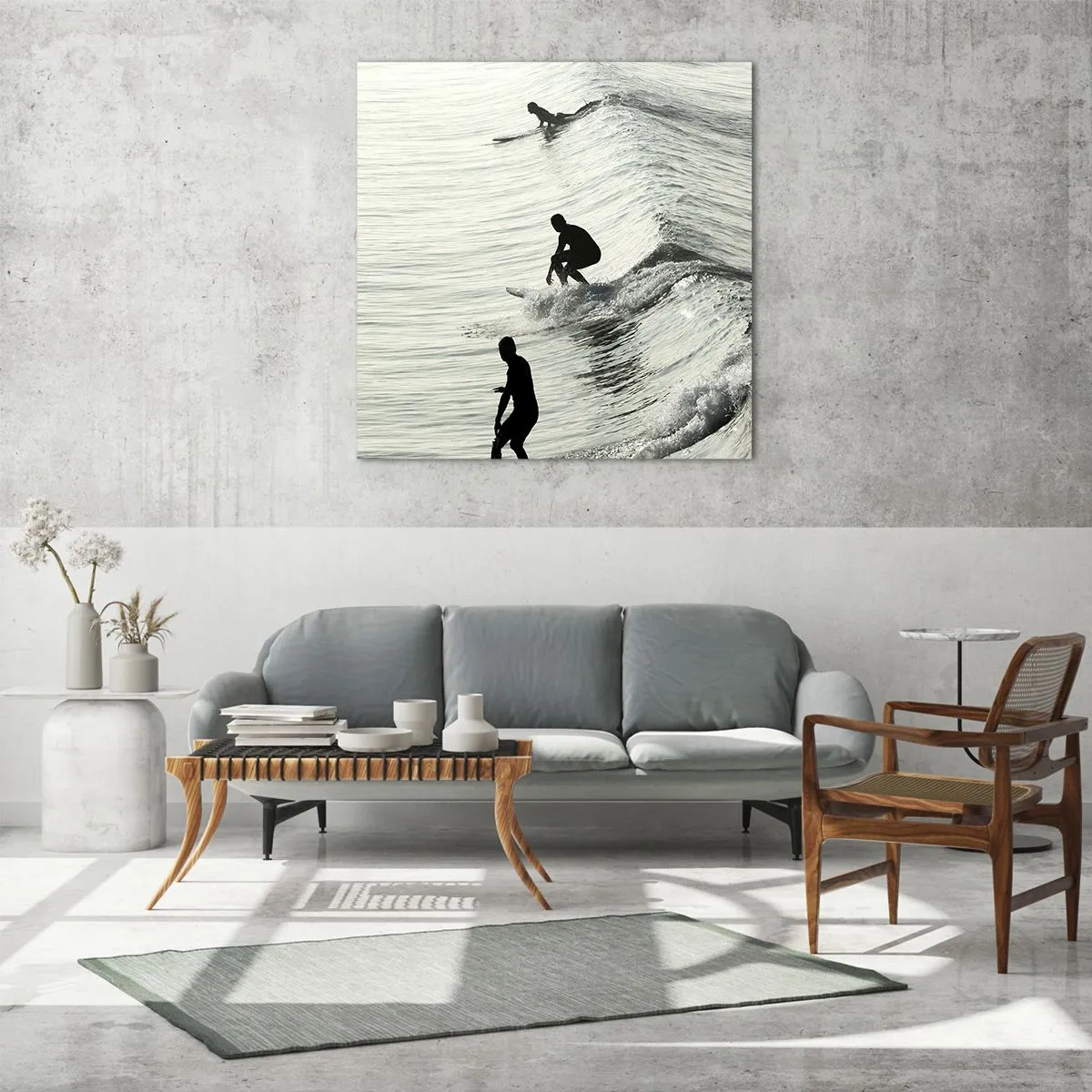 Quadro su vetro - Onde all'incontro - 30x30 cm