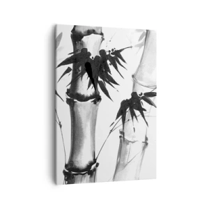 Quadro su tela - Stampe su Tela - Bambù acquerello in stile giapponese su sfondo bianco - 50x70cm - Particolare d'oriente - Decorazione murale moderna per soggiorno e camera da letto ARTTOR