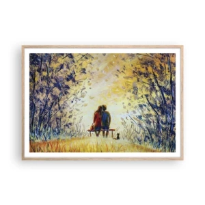 Poster in cornice rovere chiaro - Attimo magico - 100x70 cm