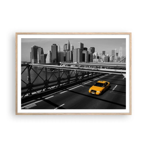 Poster in cornice rovere chiaro - Il colore della grande città - 100x70 cm