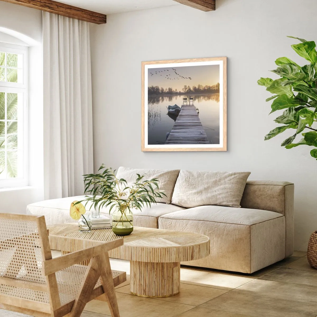 Poster in cornice rovere chiaro - Tornerò un giorno - 40x40 cm