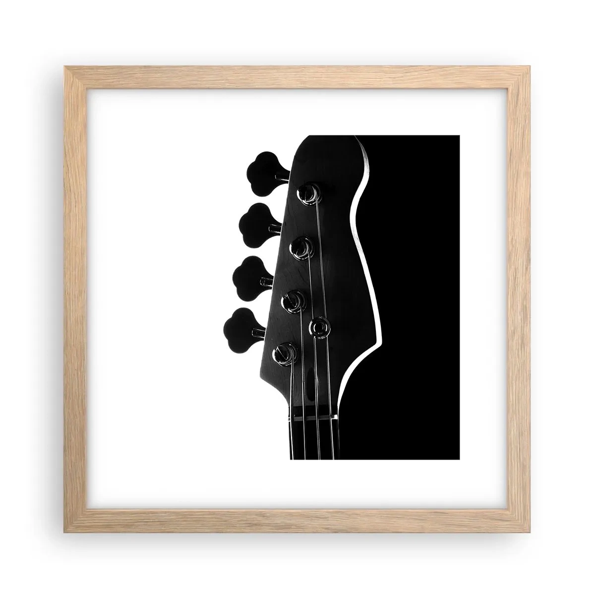 Poster in cornice rovere chiaro - Silenzio rock - 30x30 cm