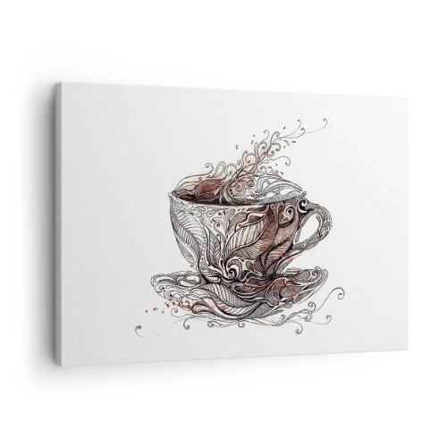 Quadro su tela - Stampe su Tela - Tazza da caffè decorativa con motivo artistico - 70x50cm - Il tè fa bene a tutto - Decorazione murale moderna per soggiorno e camera da letto ARTTOR