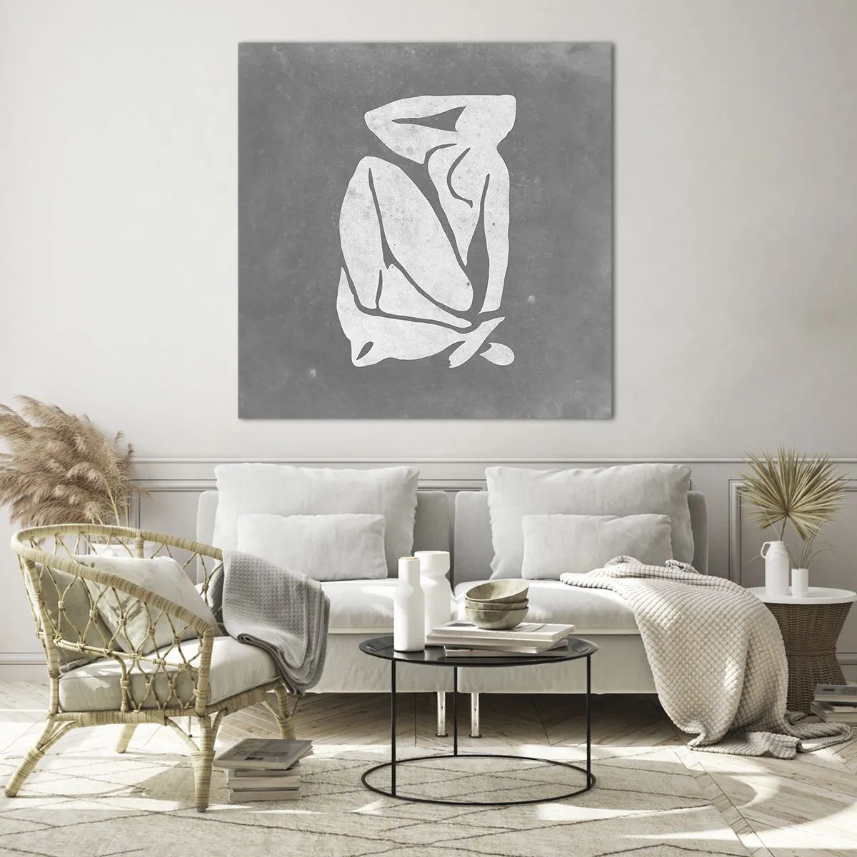 Quadro su vetro - Pensierosa - 60x60 cm