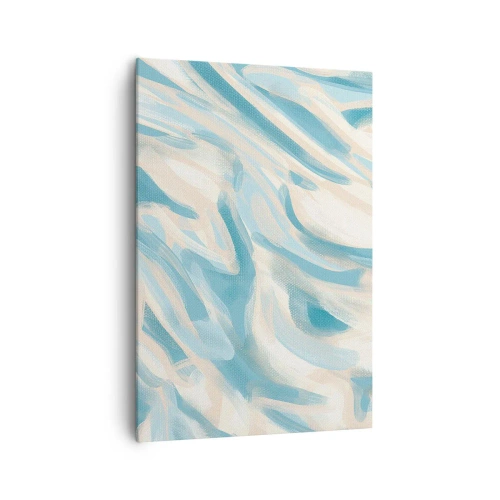 Quadro su tela - Stampe su Tela - Striature blu astratte su uno sfondo chiaro - 70x100cm - Brezze primaverili - Decorazione murale moderna per soggiorno e camera da letto ARTTOR