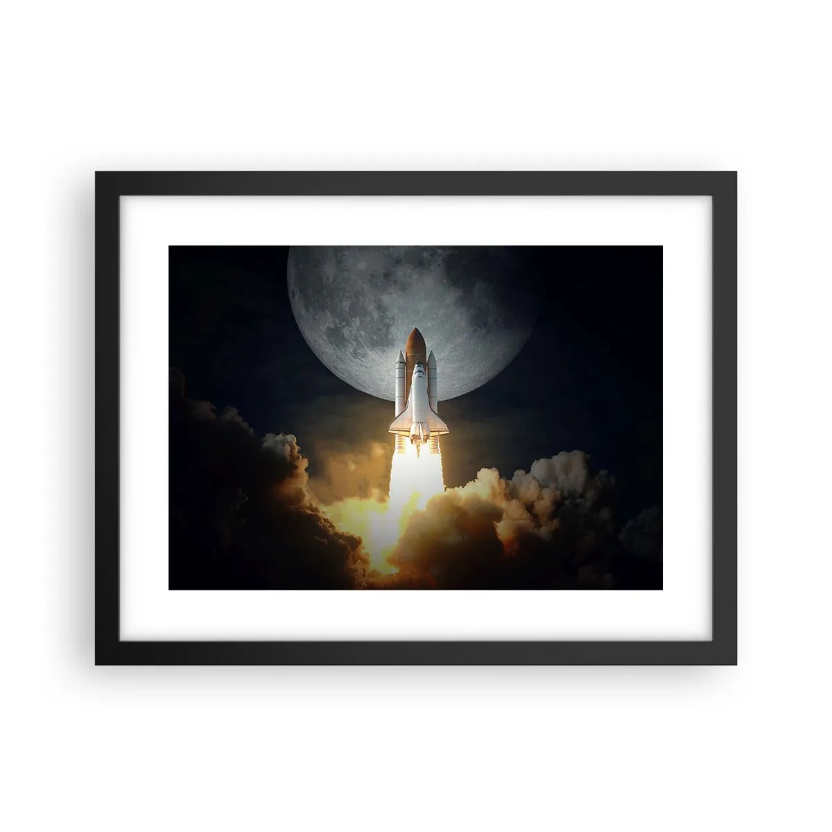 Poster in cornice nera - L'inizio di un'avventura spaziale - 40x30 cm