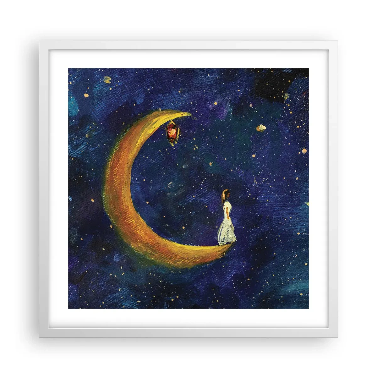 Poster in cornice bianca - Il richiamo del mondo - 50x50 cm