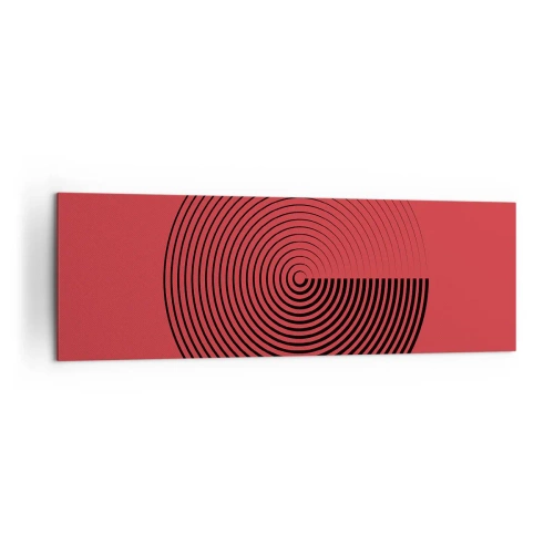 Quadro su tela - Stampe su Tela - Cerchi concentrici su sfondo rosso - 160x50cm - Movimento circolare - Decorazione murale moderna per soggiorno e camera da letto ARTTOR
