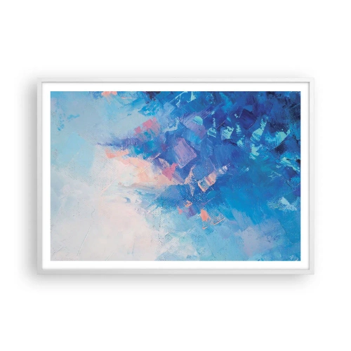 Poster in cornice bianca - Astrazione invernale - 100x70 cm