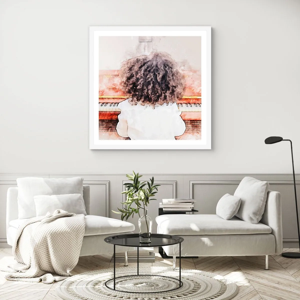 Poster in cornice bianca - Nel nuovo mondo - 30x30 cm
