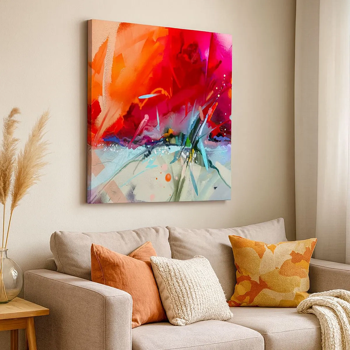 Quadro su tela - Stampe su Tela - Esplosione di luci e colori - 30x30 cm