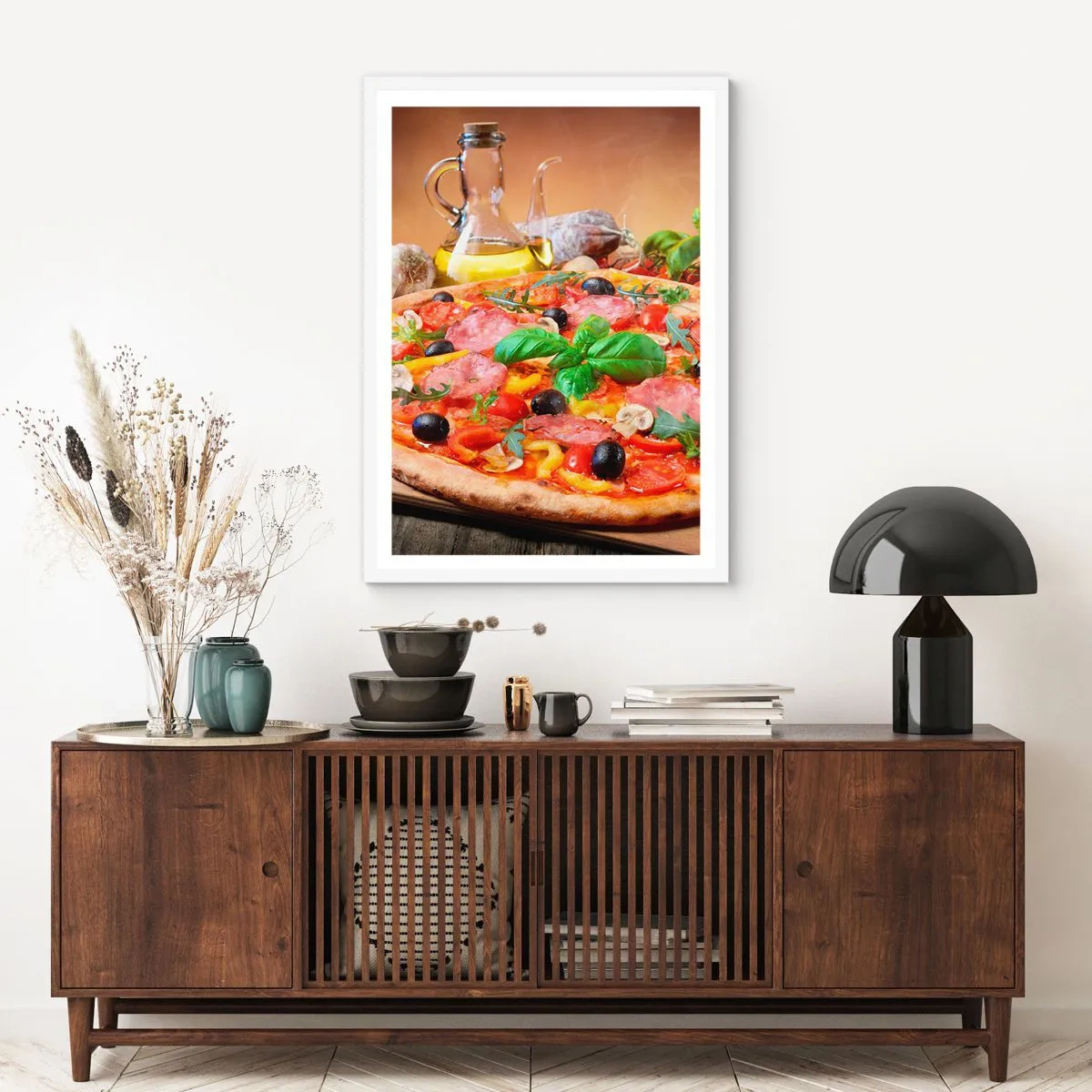 Poster in cornice bianca - Con gusto veramente italiano - 70x100 cm