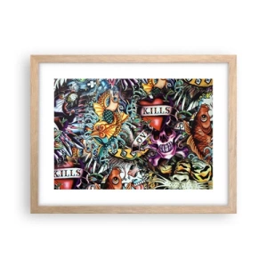 Poster in cornice rovere chiaro - Il sogno del tatuatore - 40x30 cm