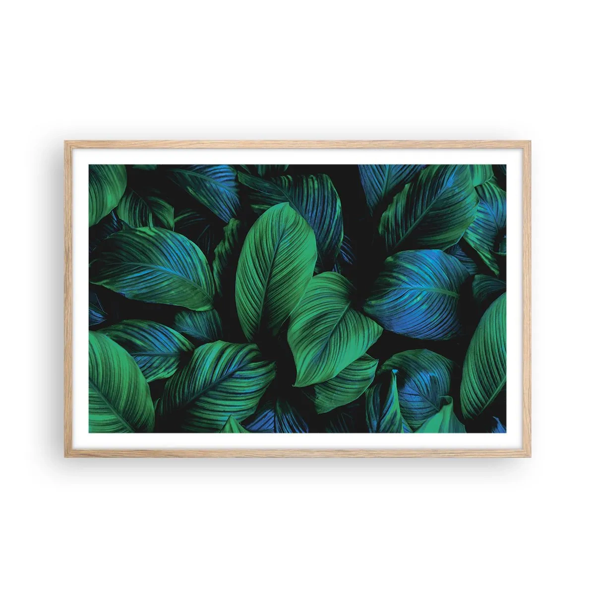 Poster in cornice rovere chiaro - Nella folla verde - 91x61 cm