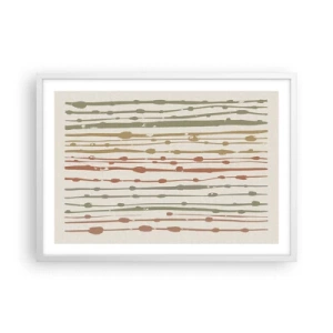 Poster in cornice bianca - La notazione musicale dei colori - 70x50 cm