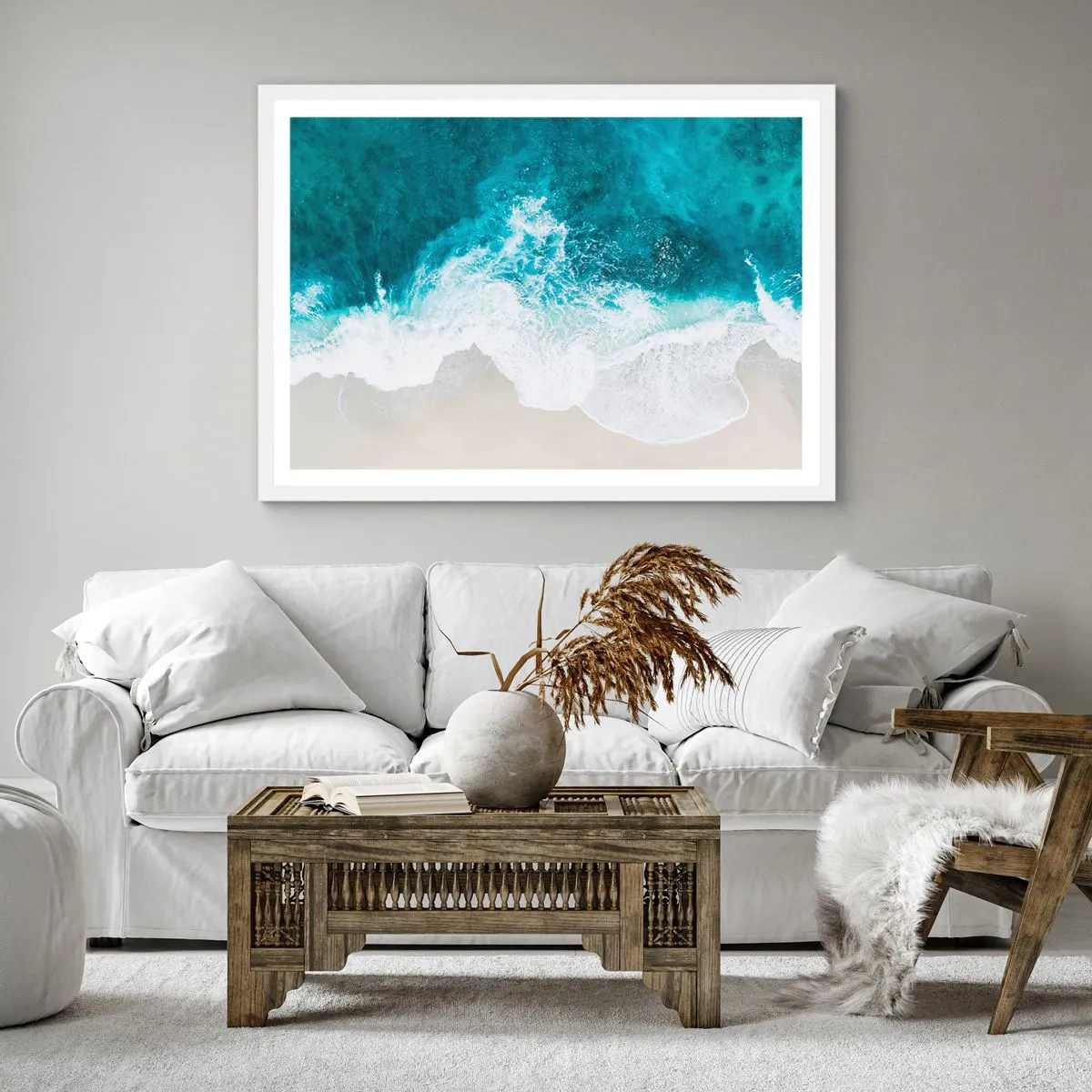 Poster in cornice bianca - Morbidezza naturale - 60x60 cm