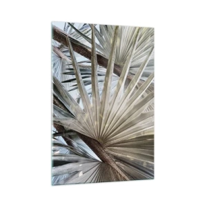 Quadro su vetro - Foglie di palma in pieno giorno - 50x70cm - Ventagli dei tropici - Decorazione murale moderna per soggiorno e camera da letto ARTTOR