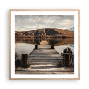 Poster in cornice rovere chiaro - Paesaggio nel silenzio - 60x60 cm