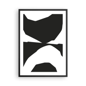 Poster in cornice nera - Composizione astratta in bianco e nero - 50x70cm - Positivo - negativo - Decorazione murale moderna per soggiorno e camera da letto ARTTOR