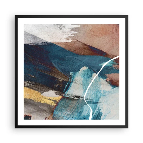 Poster in cornice nera - Con forza ed energia - 60x60 cm