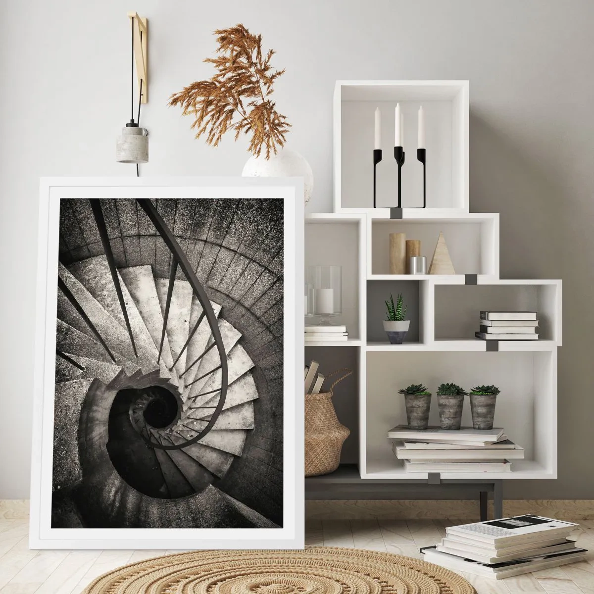 Poster in cornice bianca - Salire e scendere - 50x70 cm